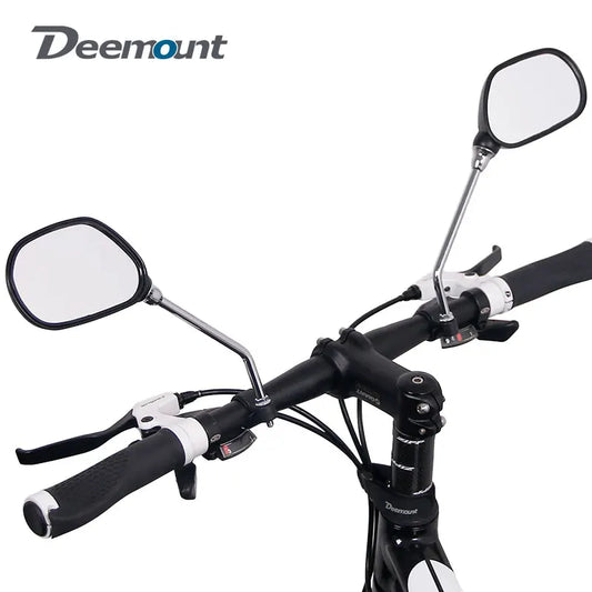 Deemount 1 Pair Bicycle Rear View Mirror Bike Cycling Wide Range Back Sight Reflector Angle Adjustable Left Right Mirrors [SPT]