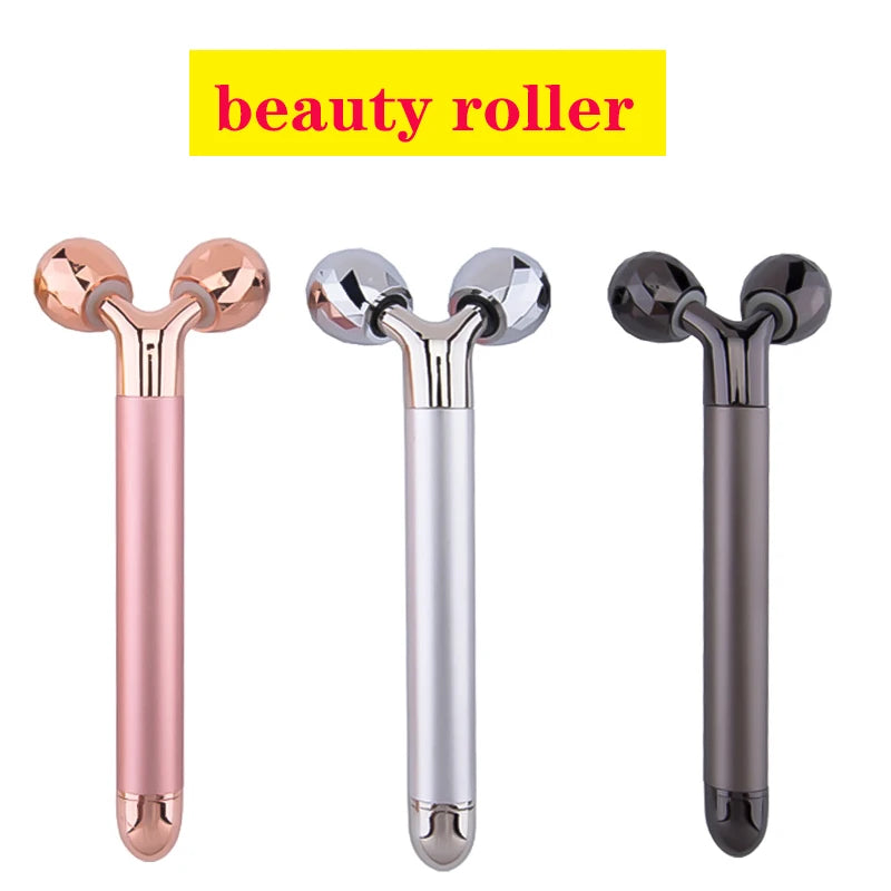 Electric Roller Beauty Bar Vibrating Facial Roller Massager Anti-Wrinkle Skin Care Roller Face Massager Lift Slimming Tool [SKC]