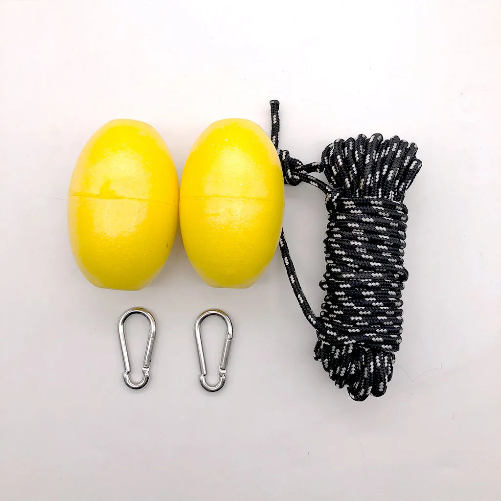 High Strength 9m Kayak Tow Rope Boating Floating Throw Anchor Line with Dual Floats End Clips Kayak Safety Gear Accessories [MRN]