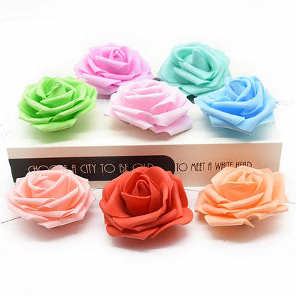 100/500pcs of 7cmPE foam Rose Head artificial Flower For Halloween christmas wedding wife mother girlfriend Birthday Decoration [FLW]