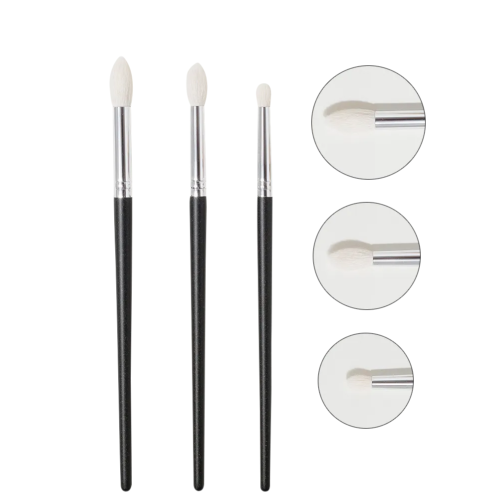 Shinedo 3 Pcs Goat Hair Tapered Crease Blending Brush Eyeshadow Make Up Cosmetic Kit Maquiagem Smudge Eye Makeup Brushes [CSM]