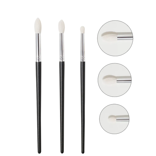 Shinedo 3 Pcs Goat Hair Tapered Crease Blending Brush Eyeshadow Make Up Cosmetic Kit Maquiagem Smudge Eye Makeup Brushes [CSM]