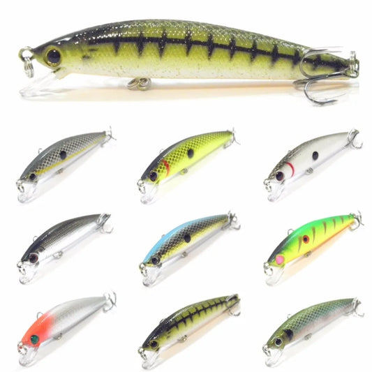 wLure 8.5cm 7.3g Minnow Crankbait 2 Balls Running Weight Transfer 2 Size 8 Hooks Tight Wobble Action Floating Jerkbait  [SPT]