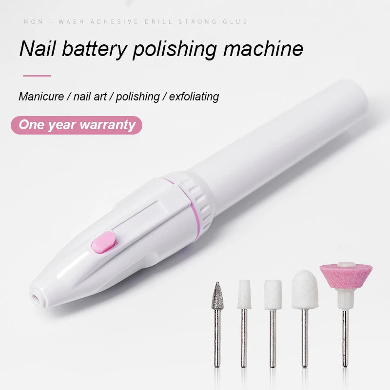 Nail Polisher Battery Electric Nail Polisher Mini Portable Exfoliating Nail Remover Manicure Nail Instrument  [BEU]