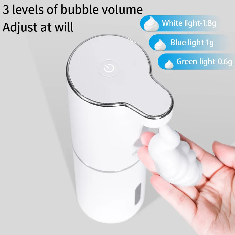 Automatic Foam Soap Dispensers Bathroom Smart Washing Hand Machine With USB Charging White High-Quality ABS Material [DSP]