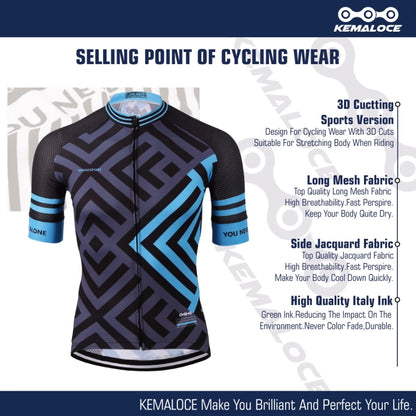 KEMALOCE Cycling Jersry Latest Full Sublimation Breathable Blue Comfortable Road Bike Wear Personalized China Men Cycling Shirt [SPT]