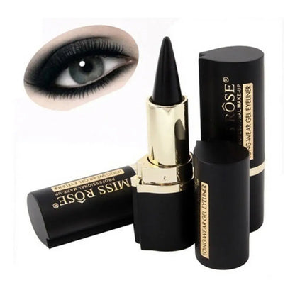 Black Eyeliner Pencil Waterproof Eye Enhancing Stick Solid Thick Gel Smooth 24 Hours Long Lasting Smoky Eye Liner Cosmetic Beaut [CSM]