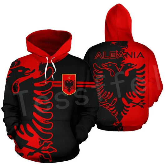 Tessffel Newest Country Flag Albania Symbol Funny NewFashion Men/Women Tracksuit zipper Jacket 3Dprint Casual Funny Hoodies B-15 [MEN]