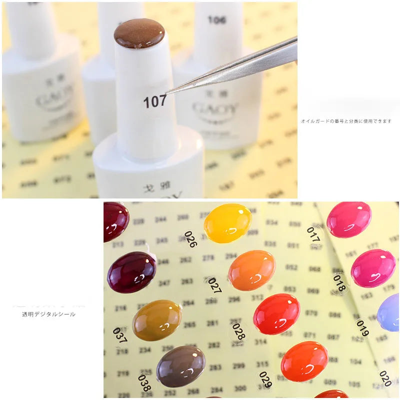 Clear Number Sticker Label For Nail Polish Color Gel Varnish Marking Numbering Digital Label Manicure Tool [BEU]