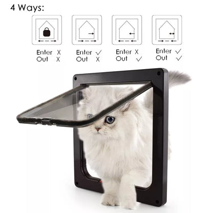 Pet Dog Cat Door 4 Way Locking Flap Door for Interior Exterior Doors Weatherproof Pet Doors for Cats Dogs Puppy Small Animals [PET]