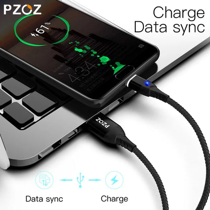PZOZ 5A Magnetic Cable Type C Super Fast Charging Micro USB Cable USB C Magnet Charger For iPhone Huawei Xiaomi Phone Wire Cord [MOB]