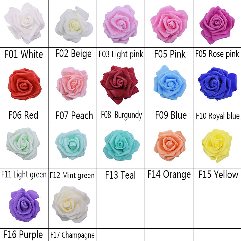 30Pcs/lot 8cm Big PE Foam Roses Artificial Flower Heads For Wedding Event Decoration DIY Wreaths Home Garden Decorative Supplies [FLW]