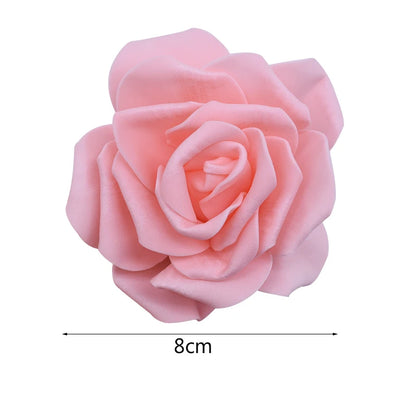 30Pcs/lot 8cm Big PE Foam Roses Artificial Flower Heads For Wedding Event Decoration DIY Wreaths Home Garden Decorative Supplies [FLW]