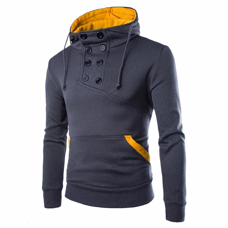 Men's Hoodies Sweatshirts Double-breasted Man Hooded Sweatshirts Pullover for Male Slim Men Hoody Sweatshirt [MEN]