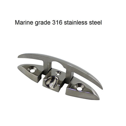 2PCS 316 Stainless Steel Folding Cleats Pull Filp Up Folding Cleat 5 inch 6 inch Manufactures Heavy Duty Marine Hardware Boat [MRN]