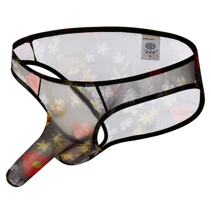 Sexy Men Briefs Mesh Transparent  Bugle Pouch Trunk Hombre Panties Male Underpants Jockstrap Briefs Mens Underwear Gay [GRM] [UND]