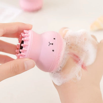 1PC Silicone Face Cleansing Brush Facial Cleanser Pore Cleaner Exfoliator Face Scrub Washing Brush Skin Care Octopus Shape TSLM2 [SKC]