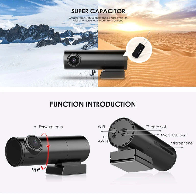 Mini Car Dash Cam DVR with WiFi Dual Lens Car Camera Dash Cam Wifi Dual Dash Cam Dual Wifi Car Dash Camera Wifi Dash Cam [CAR]