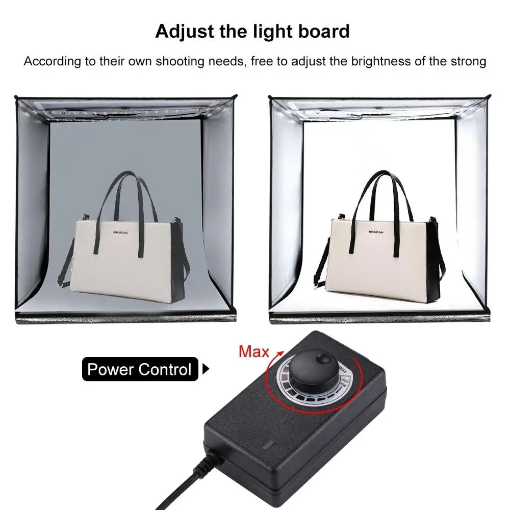 PULUZ 40cm Photo Studio Box Tabletop Shooting Light Box Tent Photography Softbox Kit 6 Colors Backdrops Tent LED Box Lightbox [PHO]