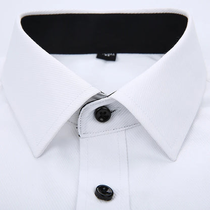 Men work shirts Brand soft Long sleeve square collar regular  solid plain/ twill men dress shirts white male tops [MEN]