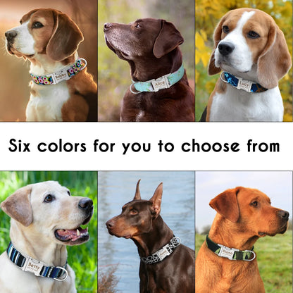 Personalized Dog Accessories Collar Nylon Printed Pet Puppy Collar Dog ID Collars Free Engraved ID for Small Medium Large Dogs [PET]