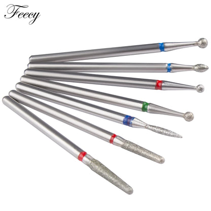 7pcs Diamond Milling Cutter for Manicure Set Nail Drill Bits Accessories Nozzles for Manicure Cutters Pedicure Sanding Nail File [TPT]