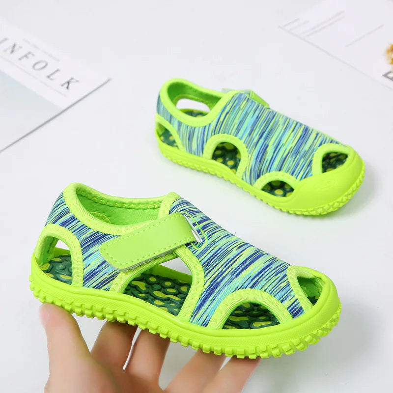 Summer Baby Boys Sandals Children Beach Sandals Soft Bottom Unisex Girls Non-slip Infant Shoes Kids Outdoor Anti-collision Shoes [SHO]