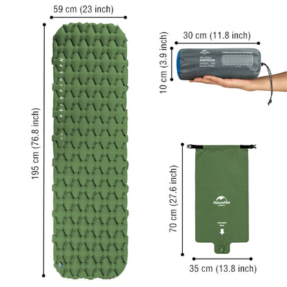 Inflatable Mattress Ultralight Waterproof Compact Air Mat Single Sleeping Pad Travel Folding Bed Portable Camping Mat [CAM]