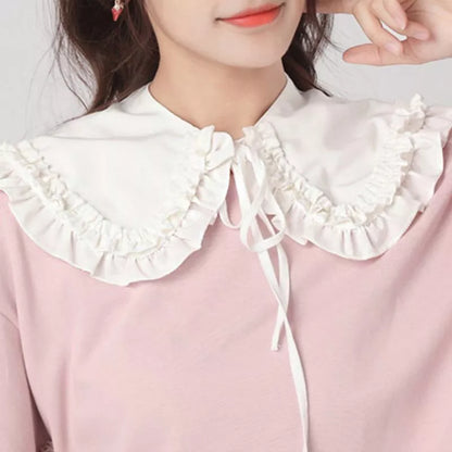 Japanese Women Girls Lolita Doll Double Layer Ruffles Fake Collar Shoulder Wrap [LOL]