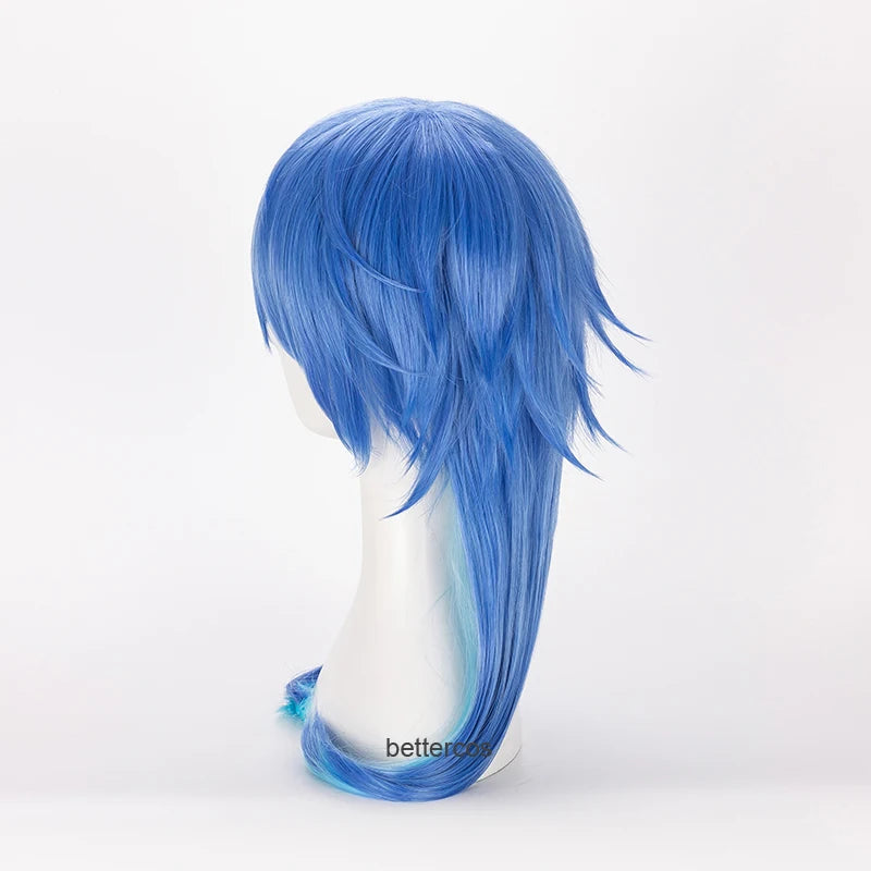 Dramatical Murder DMMD Seragaki Aoba Cosplay Wig Gradient Blue Heat Resistant Synthetic Hair Wig + Wig Cap [COS]