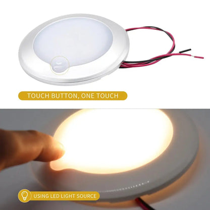 RV Roof Ceiling Cabin Light IP67 Touch Dimming Caravan Marine Interior Lamp Car Camping Auto Accessories [MRN]