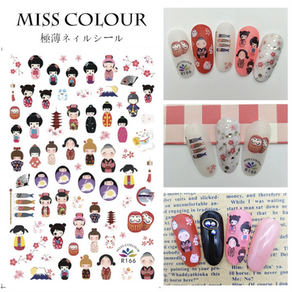 Russian nesting doll Hollow doll 3D Back glue Nail decal Nail sticker Nail decoration Nail art Nail tool Nail ornament [BEU]