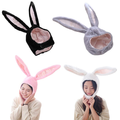 Women Men Funny Plush Ears Hood Hat Cute Rabbit Eastern Cosplay Costume Accessory Headwear Halloween Party Props [COS]