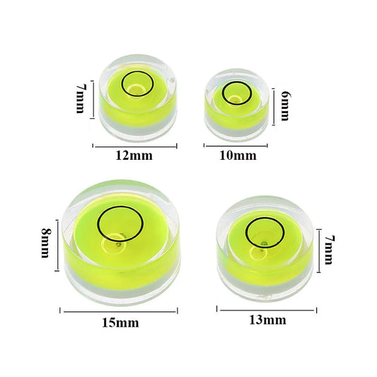 5pcs Precision Circular Mini Spirit Level Set Meter Bubble Inclinometer Green Bullseye Cameras Measure Tools Horizontal Ruler [MTR]