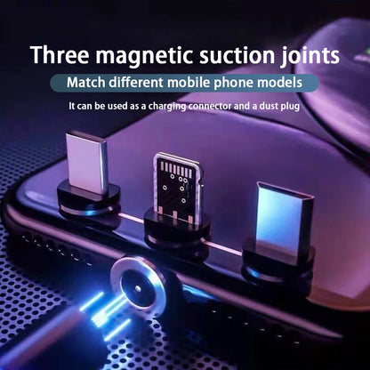 3A LED Magnetic USB Cable Fast Charging Type C Cable Magnet Charger Data Charge Micro USB Cable Mobile Phone Cable USB Cord [MOB]