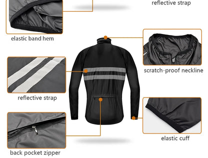 Men's Cycling Jacket High Visibility MultiFunction Jersey Road MTB Bike Bicycle Windbreaker Windproof Quick Dry Jacket [MEN]