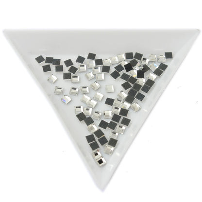 Square Crystal 3mm 4mm 5mm 8mm 3D Designs Glass Nail Decorations Rhinestones For DIY Nail Art flat-bottomed Stones Decorations [BEU]