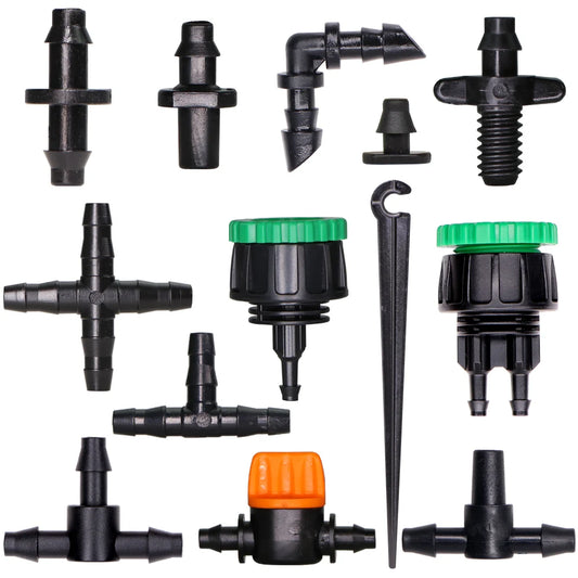 Garden Hose Connector for 1/4'' 1/8'' Tubing Hose Accessories Joint Adapter Barbed Tees Cross End Plug Equal Adaptors [GAR]