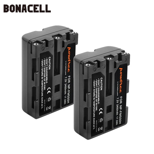 Bonacell 2400mAh NP-FM500H NP FM500H NPFM500H Camera Battery For Sony A57 A58 A65 A77 A99 A550 A560 A580 Battery L50 [BAT]