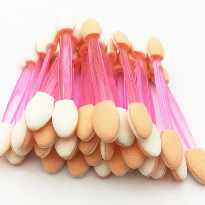 LTWEGO 50/5PCS Disposable Eyeshadow Brush Dual Sided Sponge Nylon Kit  Makeup Eye Shadow Brushes For Cosmetic Applicator Make up [CSM]