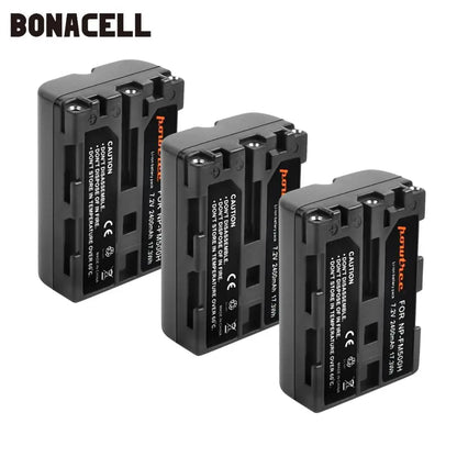 Bonacell 2400mAh NP-FM500H NP FM500H NPFM500H Camera Battery For Sony A57 A58 A65 A77 A99 A550 A560 A580 Battery L50 [BAT]