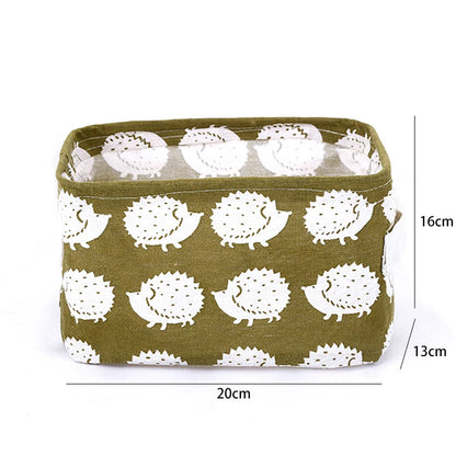 Linen Desktop Storage Box Waterproof Toy Sundries Storage Basket Cosmetic Underwear Storage Organizer Office Stationery [GRM] [UND]