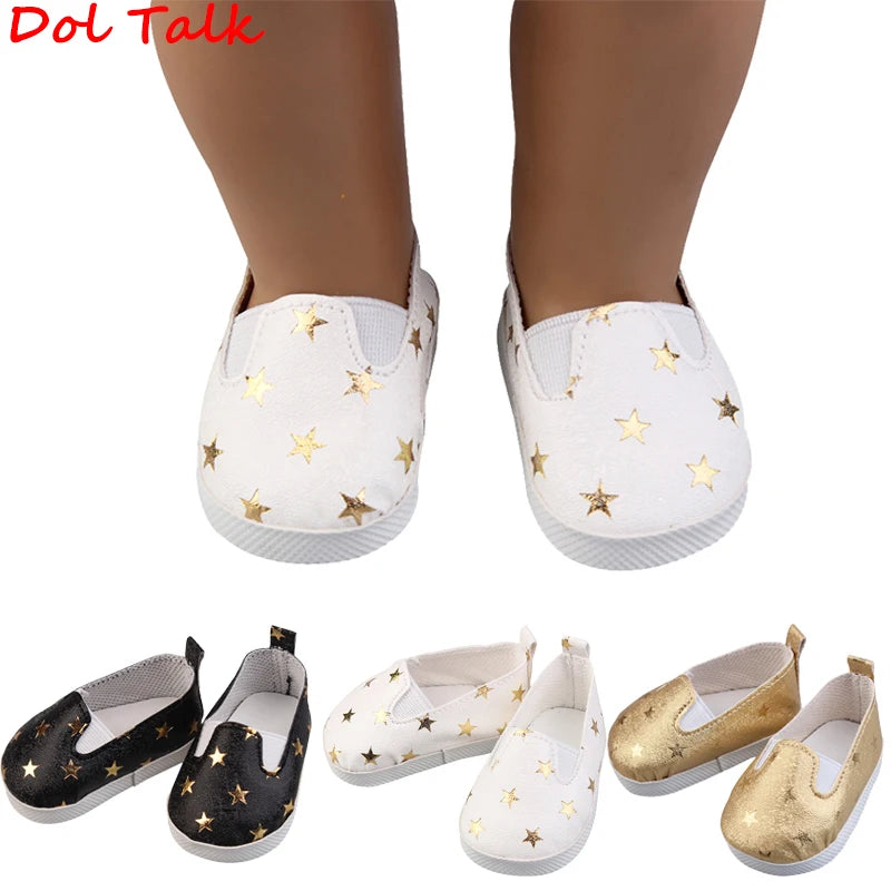 Canvas Cloth 7cm Shoes For 18 Inch American And 43cm New Born Baby Doll Shoes Clothes Accessories For Our Generation Girl Dolls [SHO]