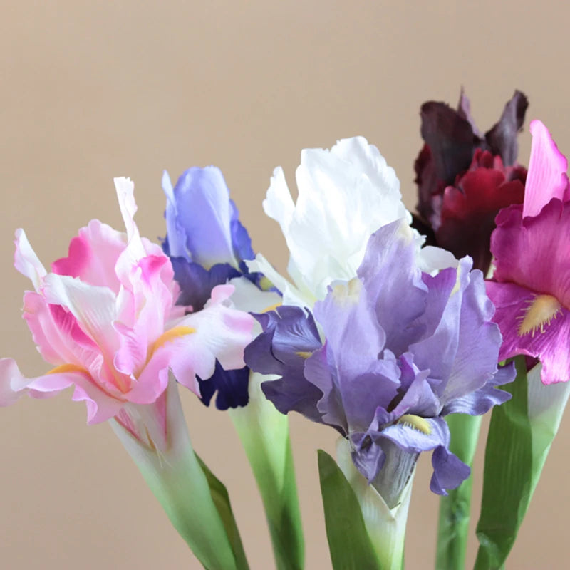 Artificial Iris Flower Branch Spring Wedding Decor Home Table Decoration Flores Silk Fake Flower Party Supplies [FLW]