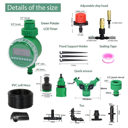 MUCIAKIE 5M-50M Automatic Garden Watering System Kits Self Garden Irrigation Watering Kits Micro Drip Mist Spray Cooling System [GAR]