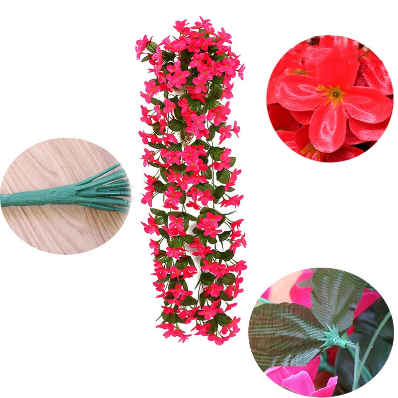 Violet Artificial Flower Wedding Party Decoration Simulation Valentine's Day Wall Hanging Basket Flower Orchid fake Flower [FLW]