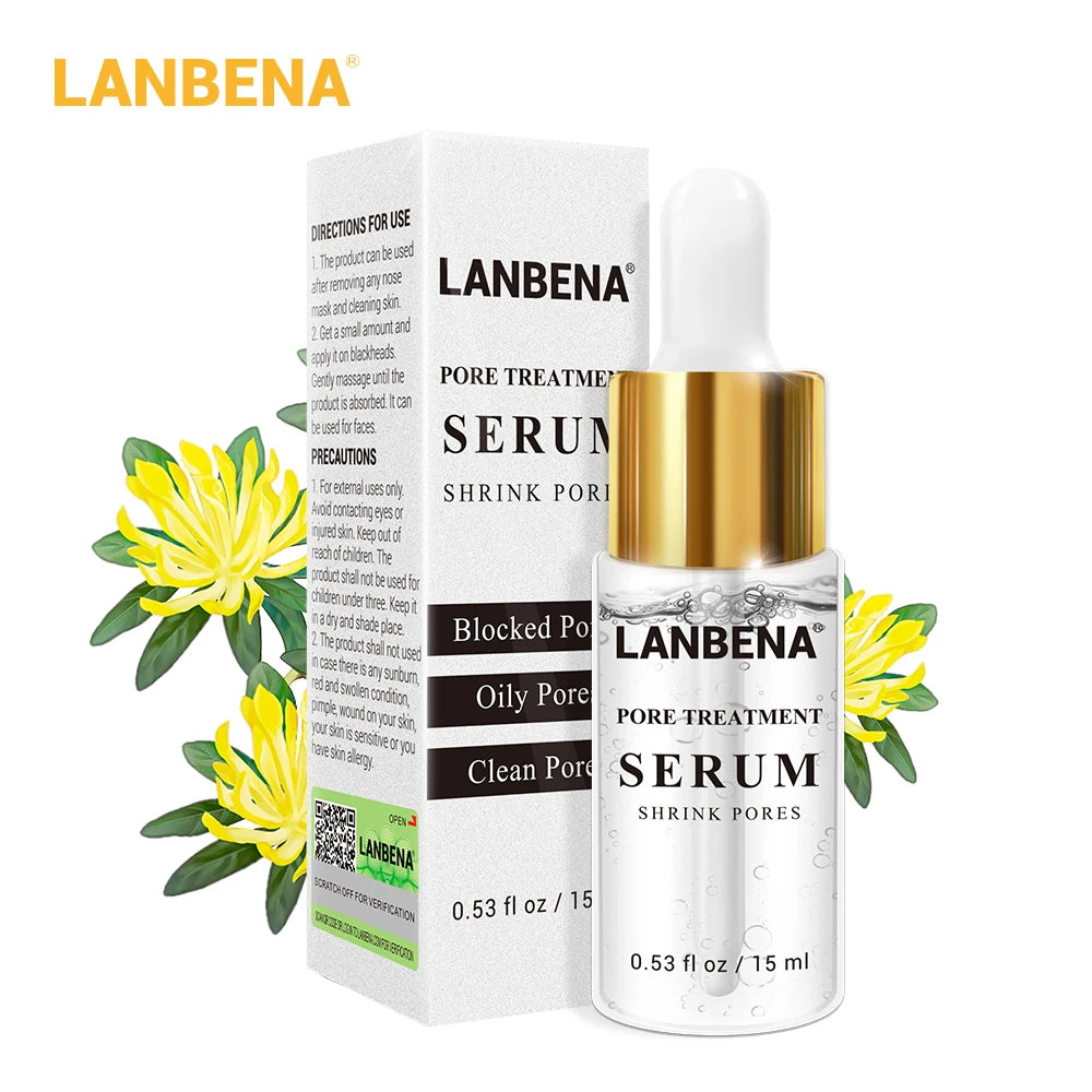 LANBENA Pore Solution Serum Shrink Pores Acne Treatment Remover Nose Blackhead Skin Firming Moisturizing Face Serum Skin Care [SKC]