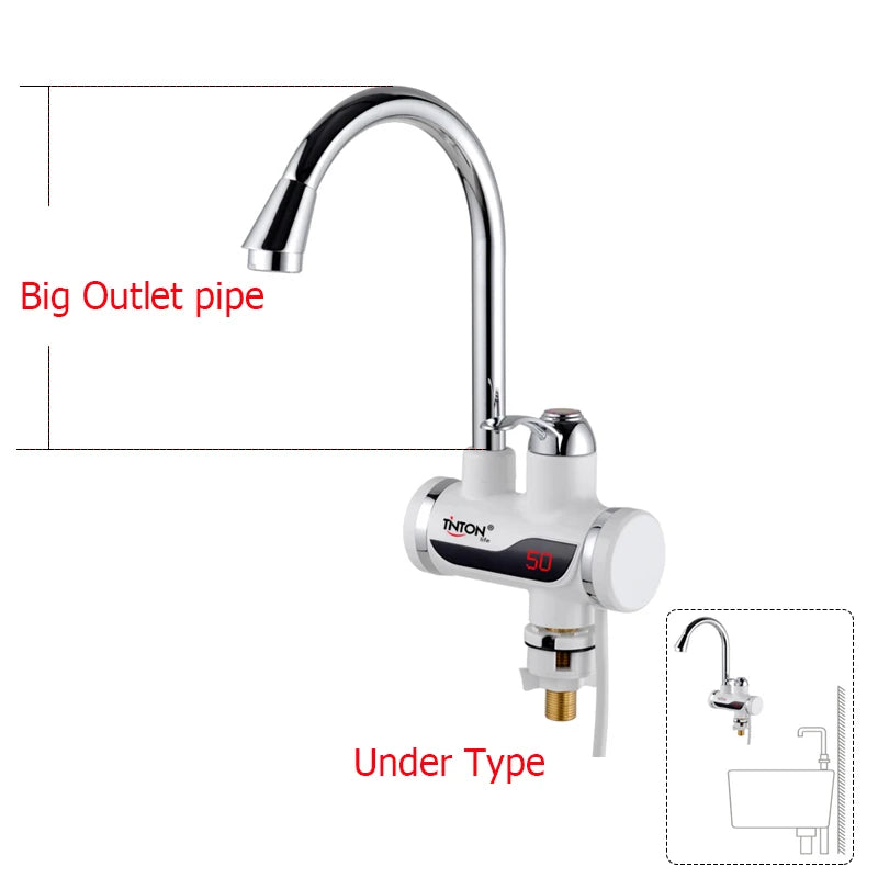 TINTON LIFE Instant Tankless Electric Hot Water Heater Faucet Kitchen Instant Heating Tap Water Heater with LED EU Plug [HAP]