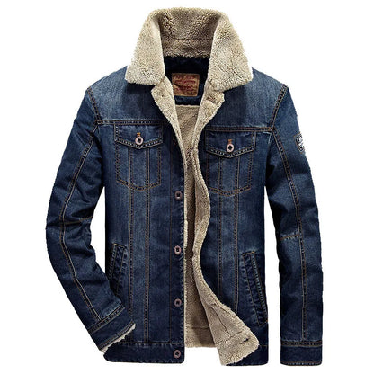 Winter Jackets Men Oversized Fleece Denim Jacket 6XL 7XL Streetwear Thicken Casual Jacket Coat Men's Clothing Outerwear  [MEN]