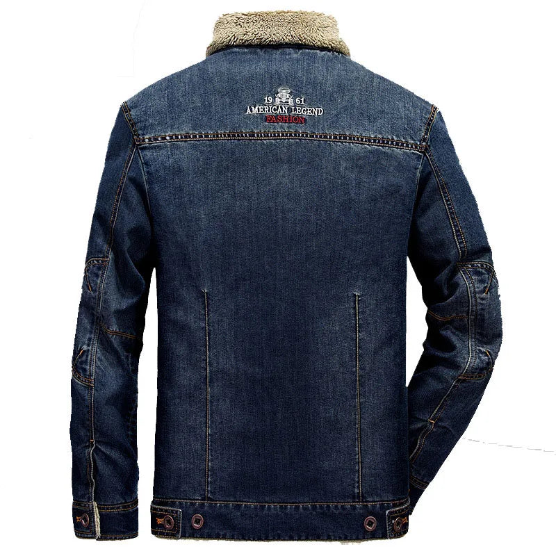 Winter Jackets Men Oversized Fleece Denim Jacket 6XL 7XL Streetwear Thicken Casual Jacket Coat Men's Clothing Outerwear  [MEN]